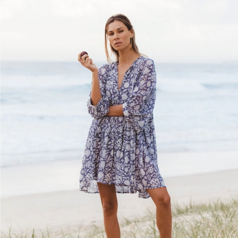 Daughters of India Kyra Mini Dress - Blue Iris